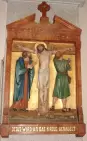 Stationentafel des Kreuzweges in der Pfarrkirche von Termen (VS,CH), Quelle: Volmar Schmid